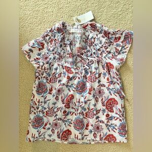 Bindu Floral Ruffle Women's Top NWT
